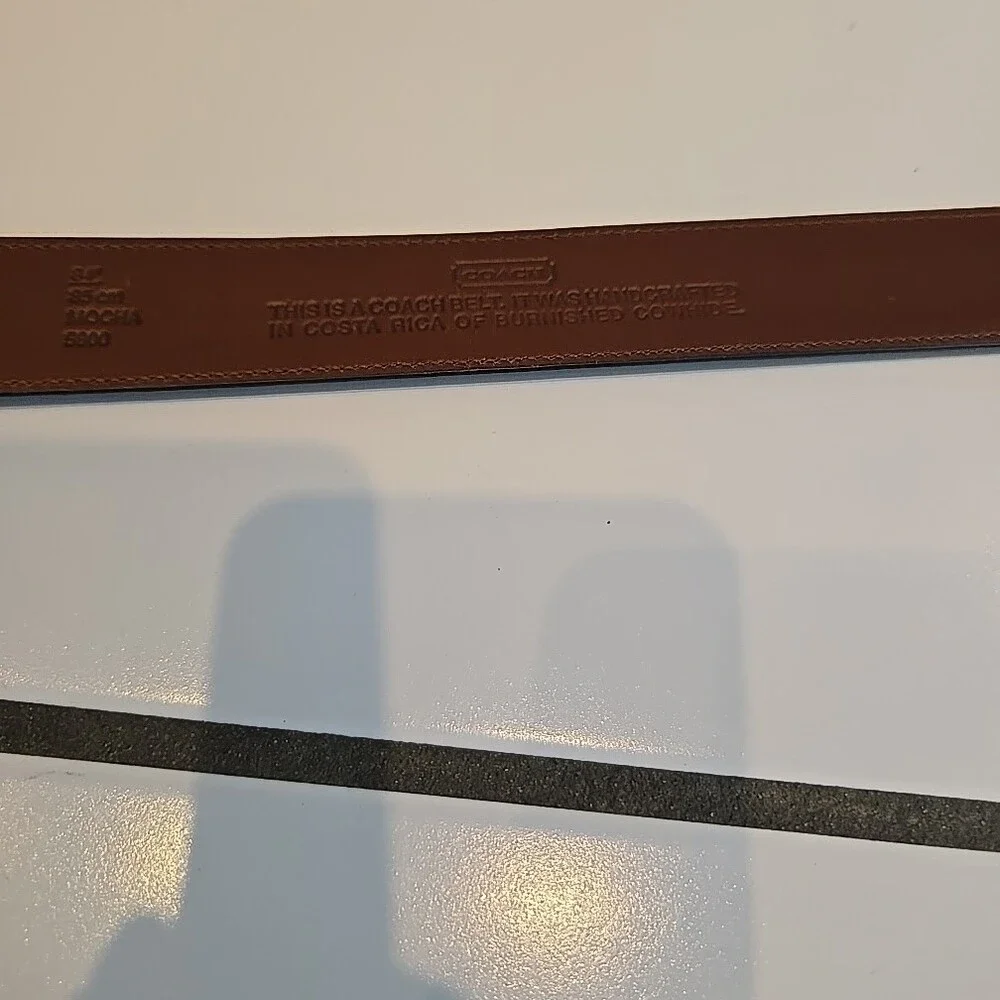 Coach Men's Leather Belt in Dark Brown